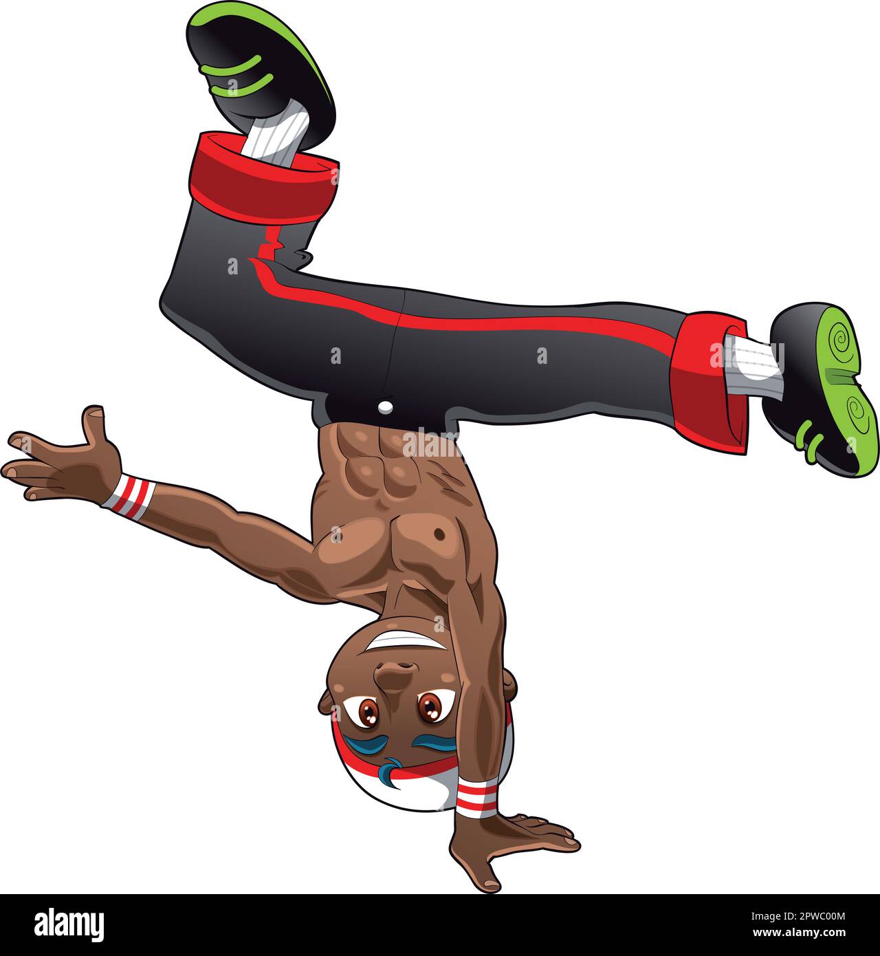 Break Dance, Cartoon und Vektorfigur Stock Vektor