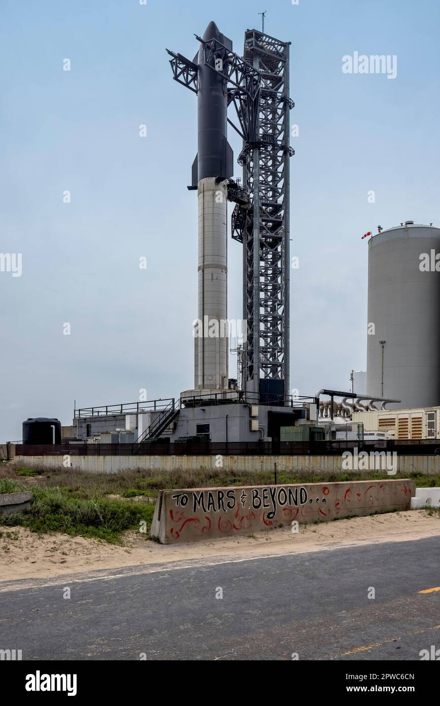 Space X Raumschiff, Boca Chica, Texas, Amerika Stockfoto