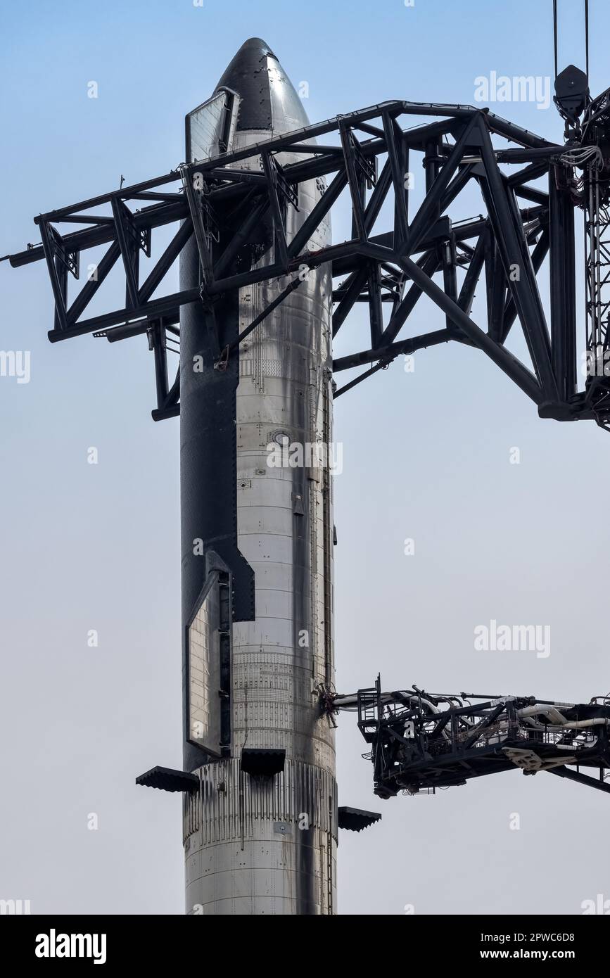 Space X Raumschiff, Boca Chica, Texas, Amerika Stockfoto