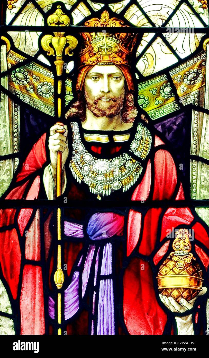 Salomon, König von Israel, Old Hunstanton, Norfolk, Buntglasfenster aus dem späten 19. Jahrhundert, England, Großbritannien Stockfoto