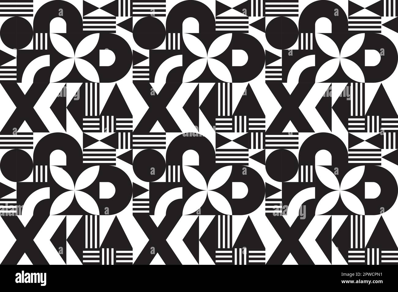 Abstrakte Mustergrafiken mit einfachen Formen. Nützlich zum Erstellen von Einladungen, Bannern, Postern, Flyern, Drucken, Etiketten. Vektordarstellung Stock Vektor