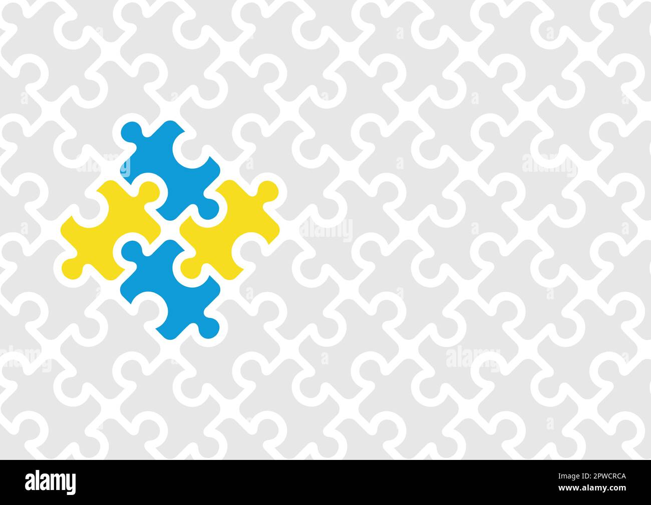 Puzzlemuster, das den Geist einer Person mit Down-Syndrom darstellt Stock Vektor