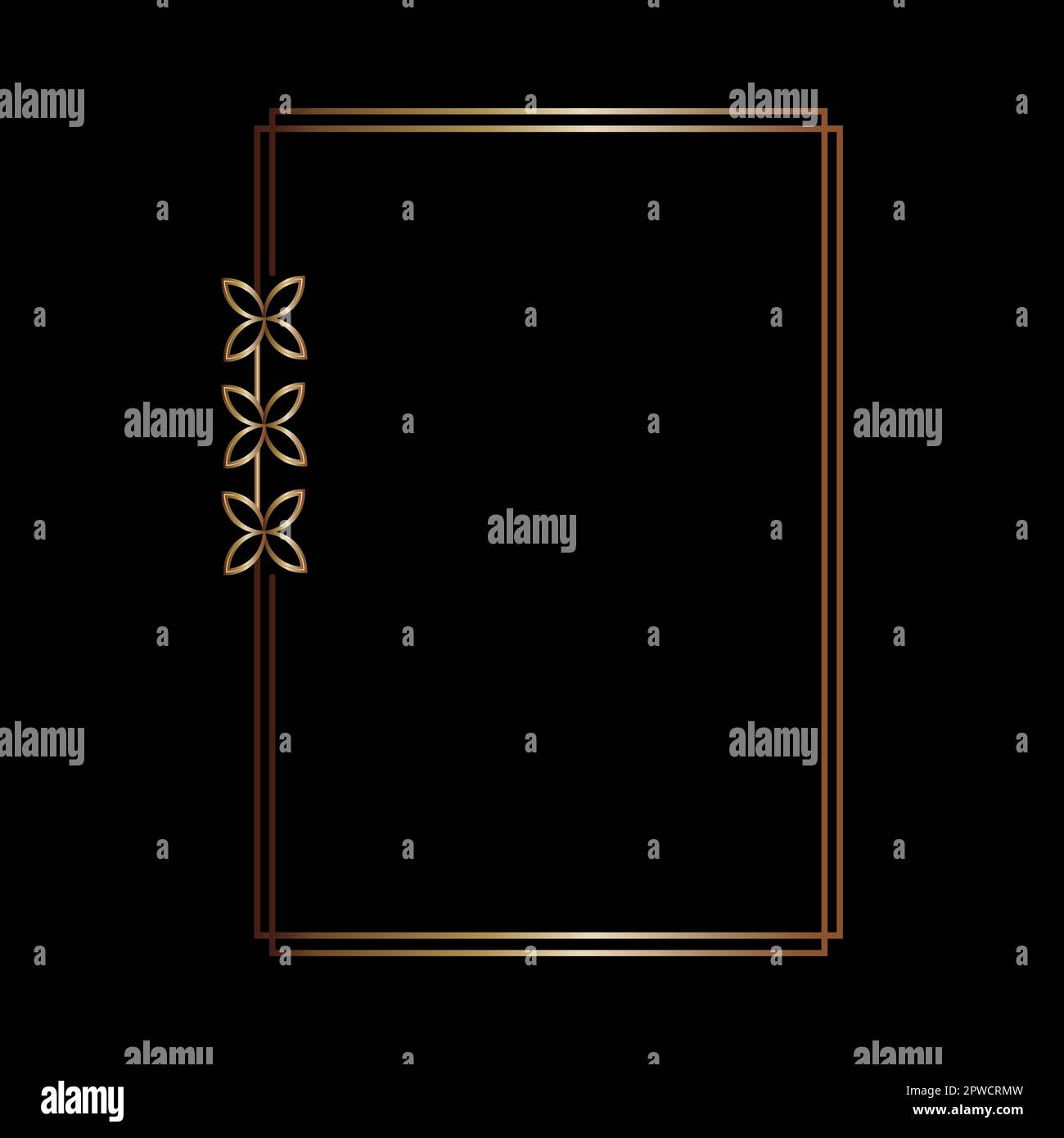 Goldene Rahmenlinien, geometrische Form des Vektor-Designelements Stock Vektor