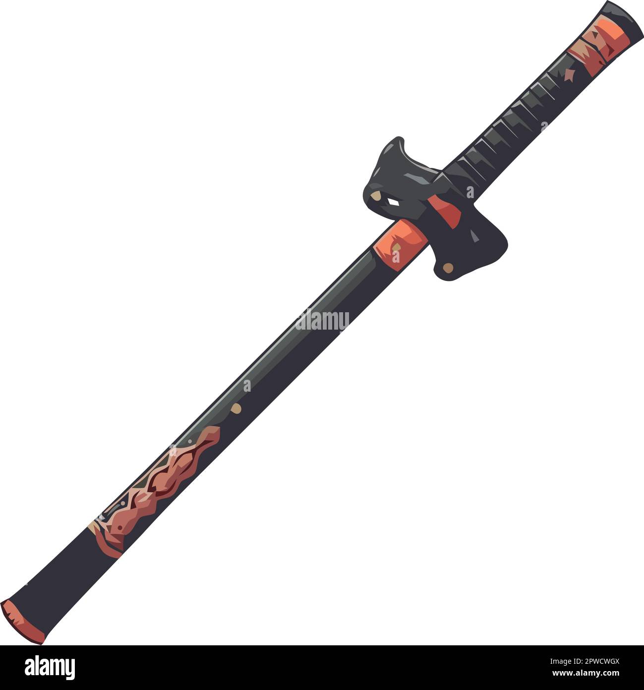 Ein Samurai-Schwert, eine alte Waffe japanischer Kultur Stock-Vektorgrafik  - Alamy