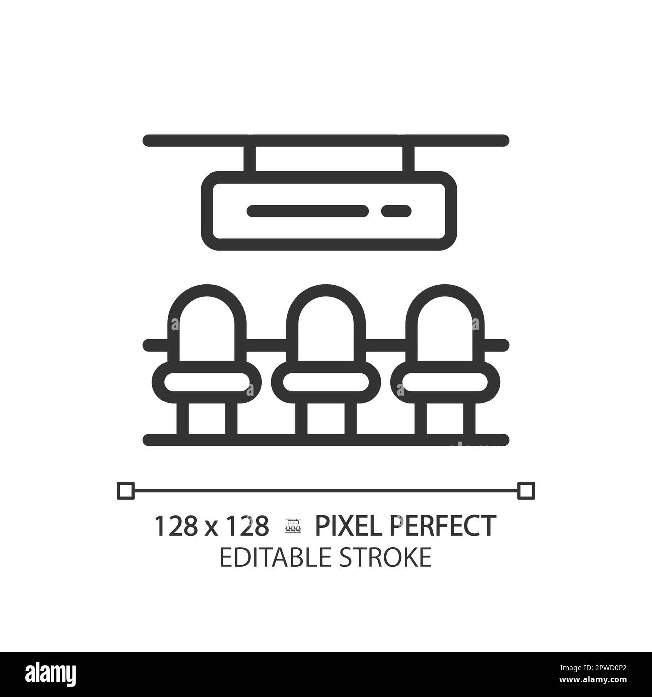 Symbol für Pixel im Warteraum, perfekt linear Stock Vektor