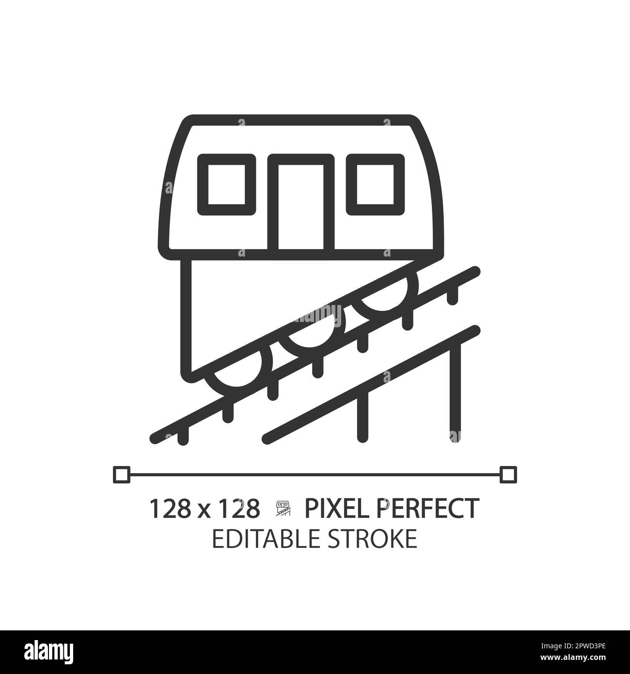 Funicular Pixel Perfect Linear Symbol Stock Vektor
