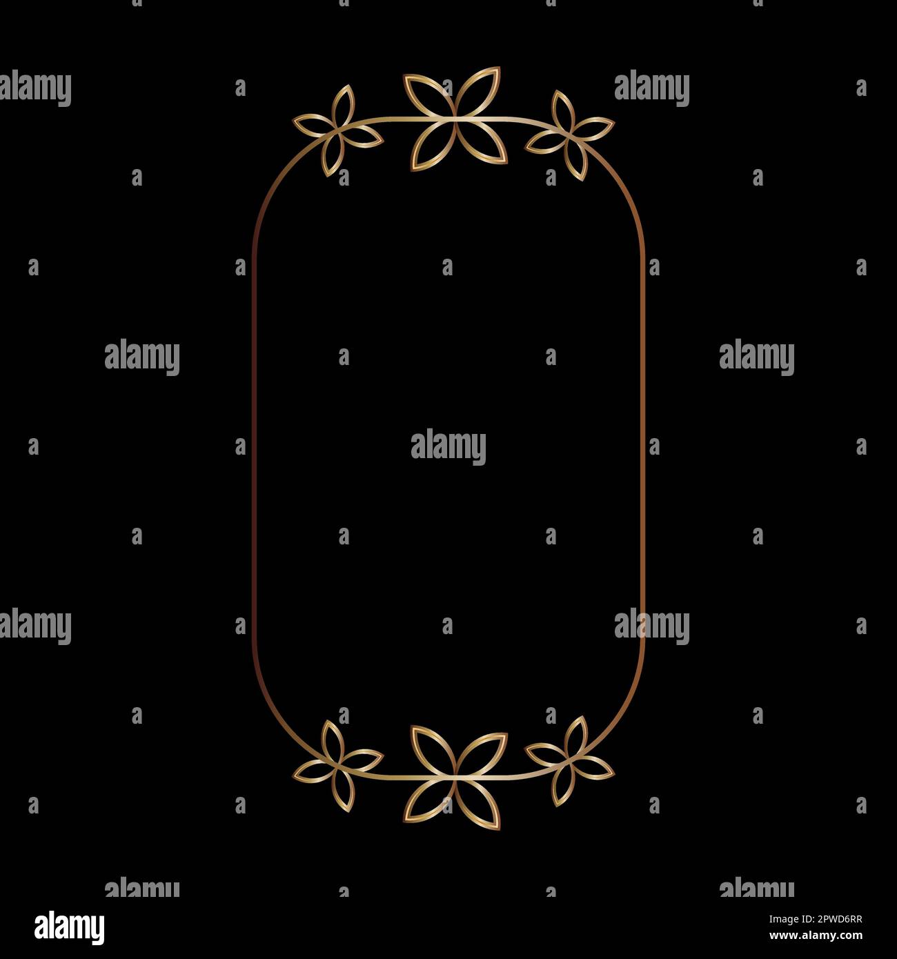 Goldene Rahmenlinien, geometrische Form des Vektor-Designelements Stock Vektor