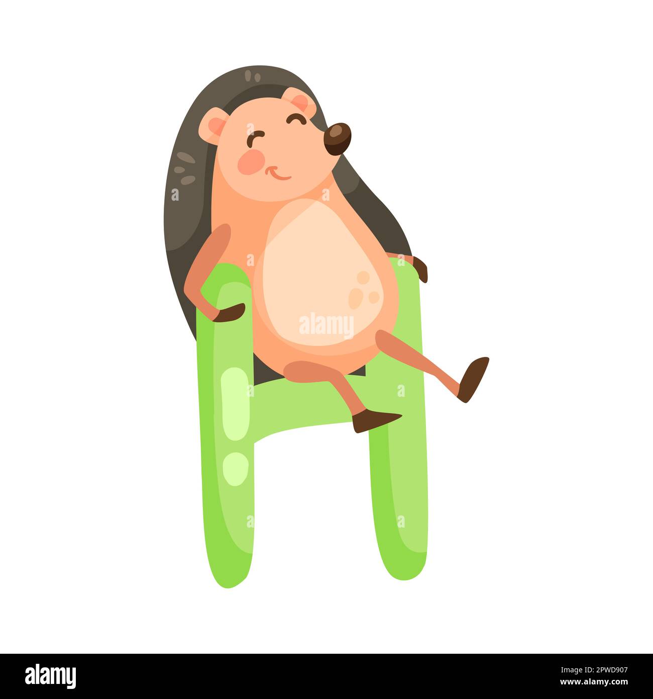 Igel-Zeichen mit Vektordarstellung des Buchstaben h Stock Vektor