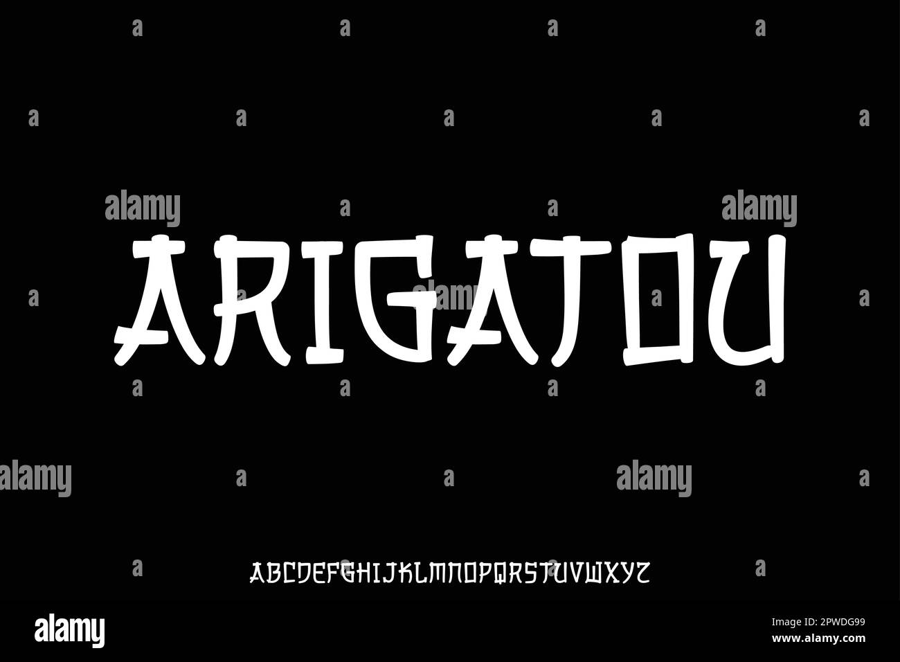 Schriftartvektor im kreativen japanischen Stil Stock Vektor