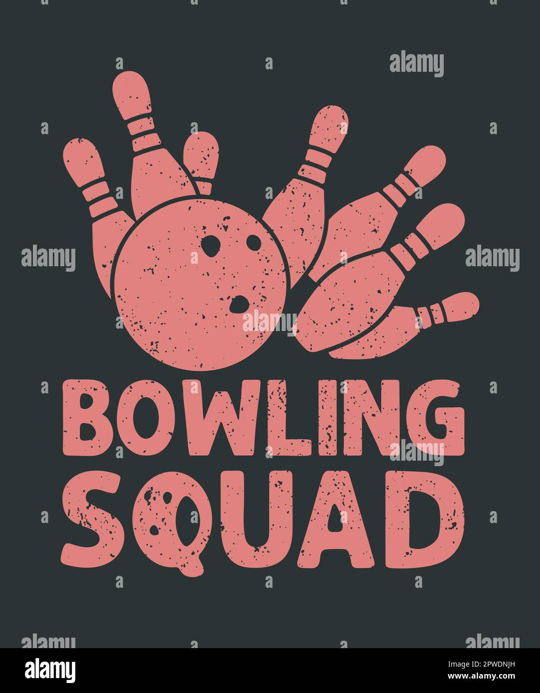Bowling Squad – klassisches Typografie-T-Shirt-Design Stock Vektor