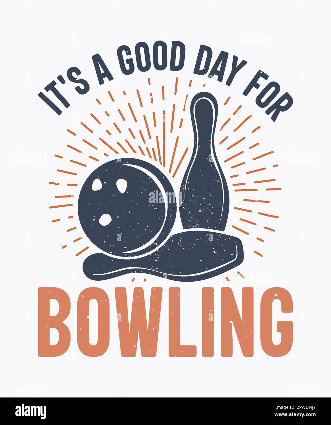 Es ist ein guter Tag für Bowling T-Shirt Design mit Bowling Ball und Pin Bowling Vintage Illustration Stock Vektor