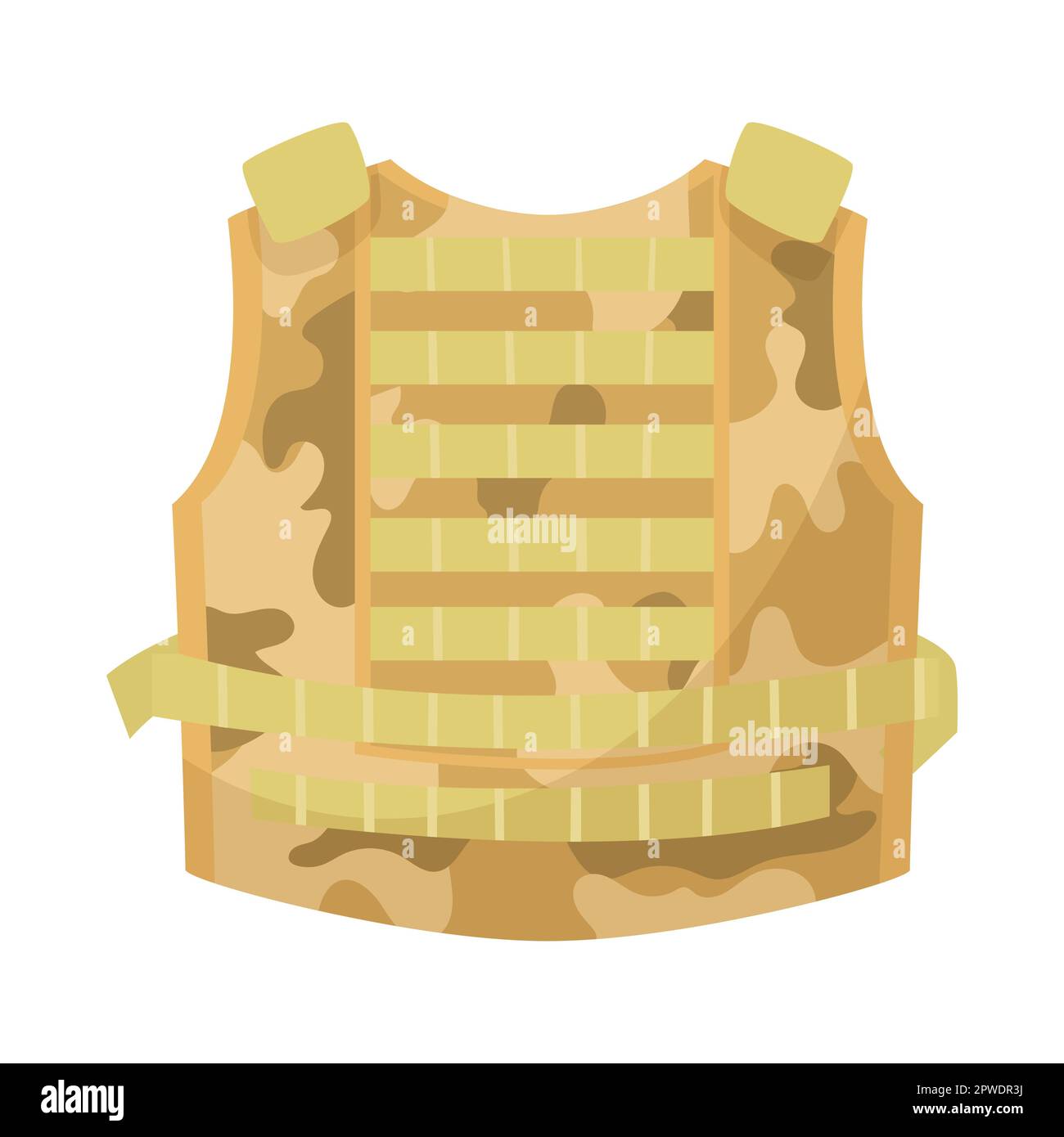 Camouflage kugelsichere Weste Cartoon-Illustration Stock Vektor