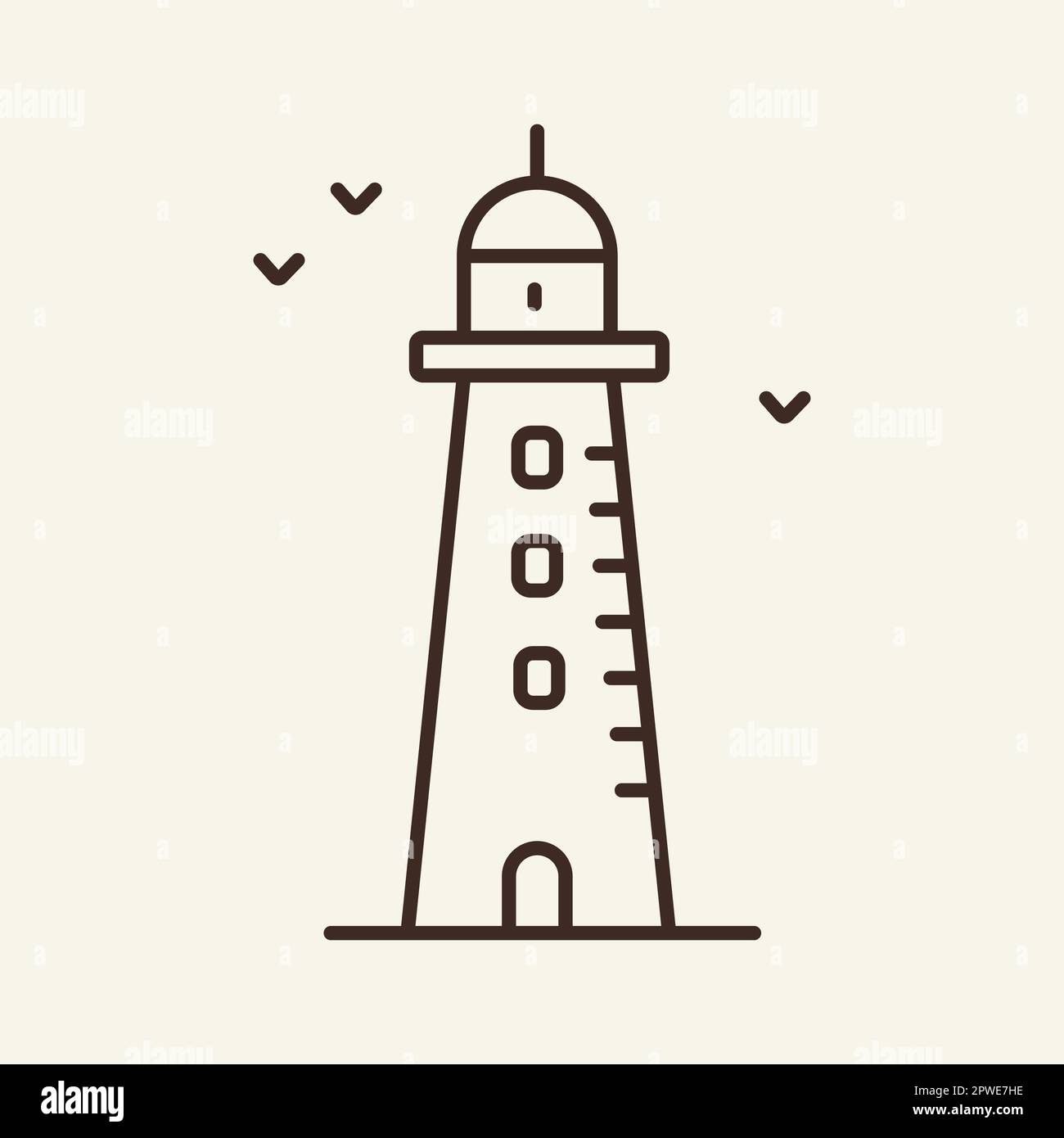 Symbol für Leuchtturmlinie Stock Vektor
