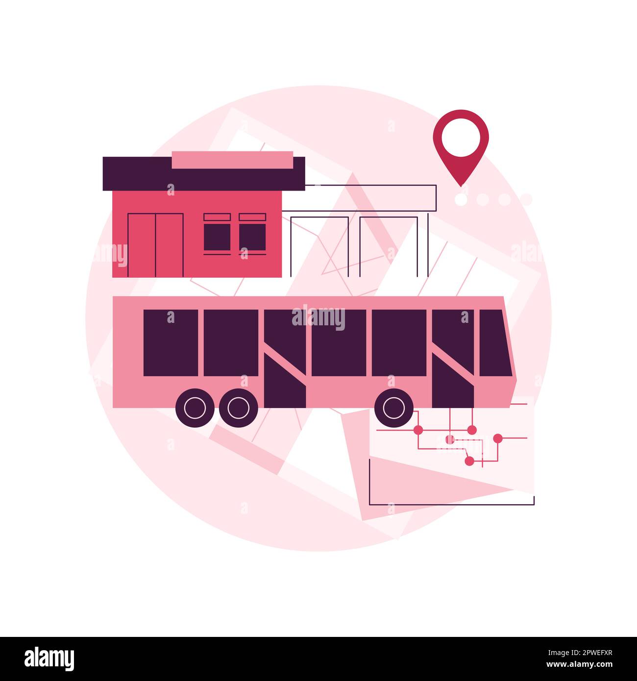 Regionalverkehr abstrakte Konzept Vektor-Illustration. Fahrgastausweis, Regionallogistik, Ticketbüro, öffentliche Busse, Bahnhof, Verkehrsnetz, kommunaler Dienst abstrakte Metapher. Stock Vektor