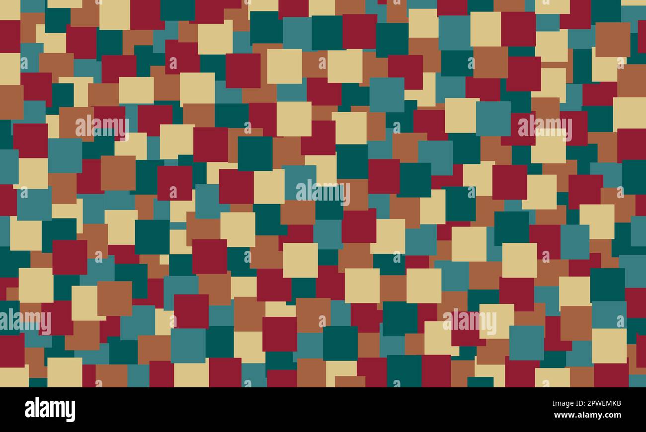 Abstrakter Vektorhintergrund mit überlappenden farbigen Quadraten Stock Vektor