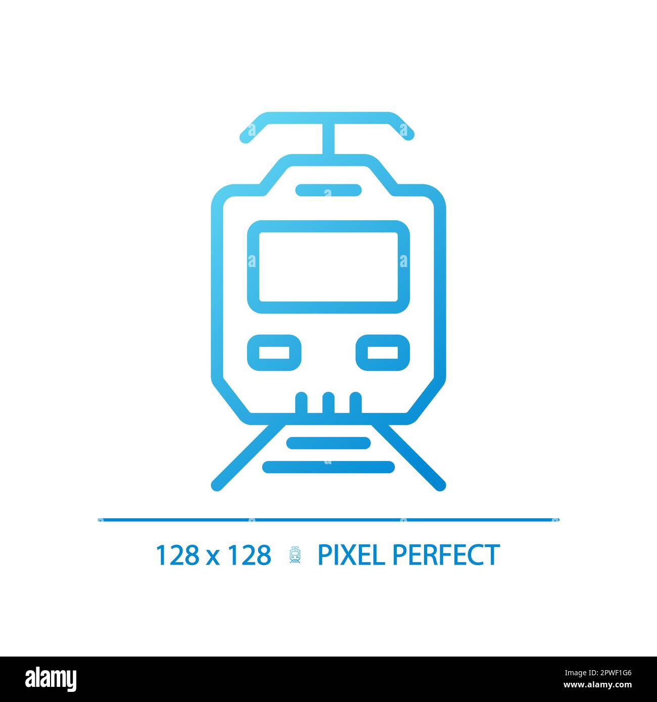 Symbol für einen linearen Vektor mit perfektem Gradienten für elektrische Bahn Stock Vektor