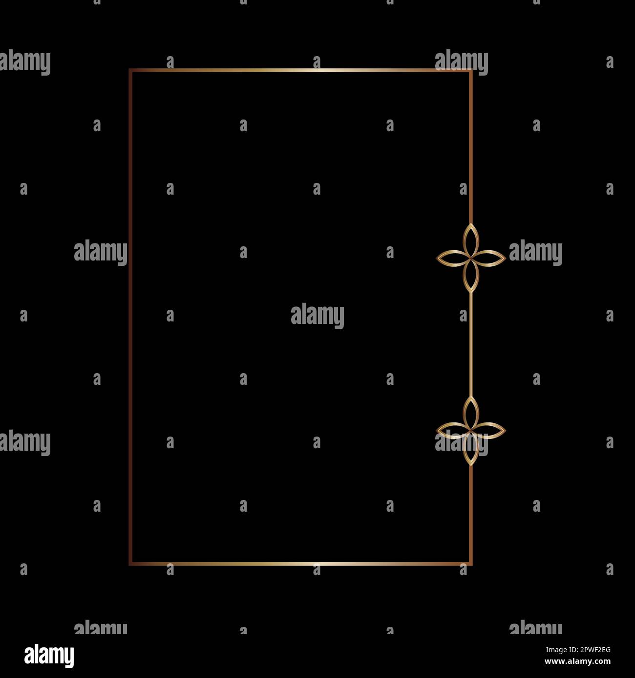 Goldene Rahmenlinien, geometrische Form des Vektor-Designelements Stock Vektor