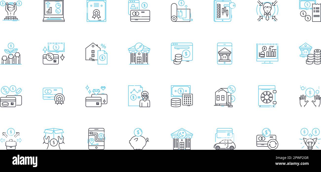 Lineare Symbole für Online-Realität. Virtualität, Immersion, Avatar, Simulation, Digitalität, Cyberworld, alternativer Linienvektor und Konzeptschilder Stock Vektor