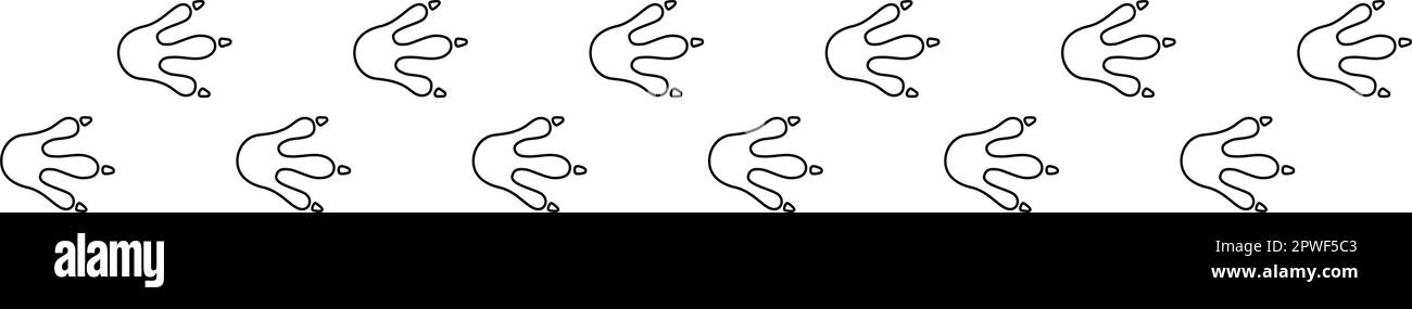 Dragon-Footprint-Linie. Handgezeichnete Dinosaurier-Pfotenabdrücke. Drachenfuß-Silhouette. Süße Baumstruktur. Vektordarstellung auf weiß isoliert Stock Vektor Dragon-Footprint-Linie. Handgezeichnete Dinosaurier-Pfotenabdrücke. Drachenfuß-Silhouette. Süße Baumstruktur. Vektordarstellung auf weiß isoliert Stock Vektor