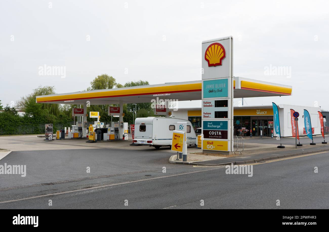 Shell plc Tankstelle. Stockfoto