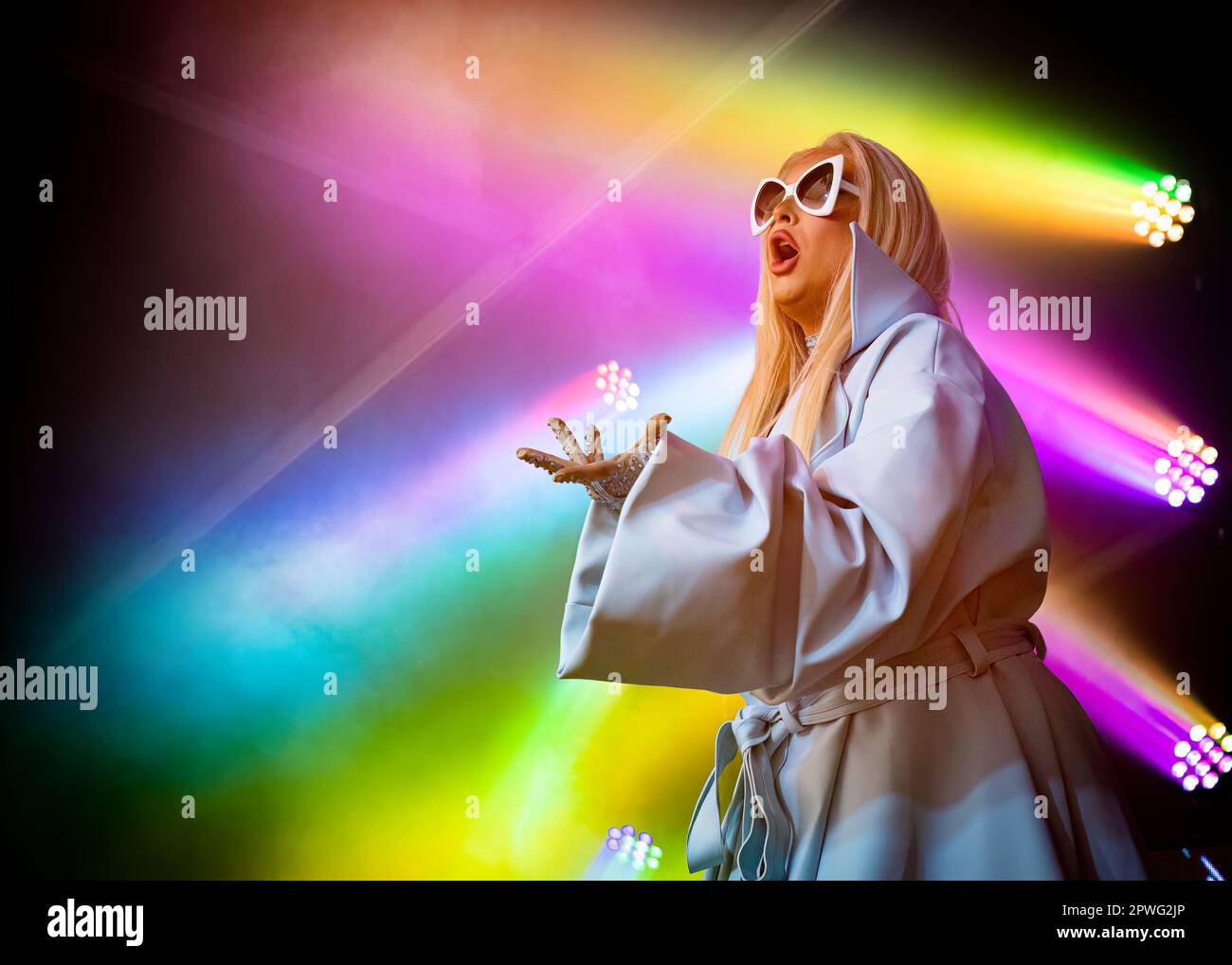 Cheryl Hole, Drag Race UK, HotHaus Arena, Poptasia Festival, Gloucester Park, Basildon, Essex © Clarissa Debenham (Film Free Photography) / Alamy Stockfoto