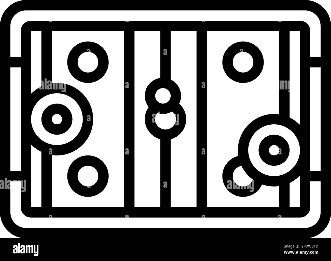 Vektordarstellung des Tischhockeyboard-Liniensymbols Stock Vektor