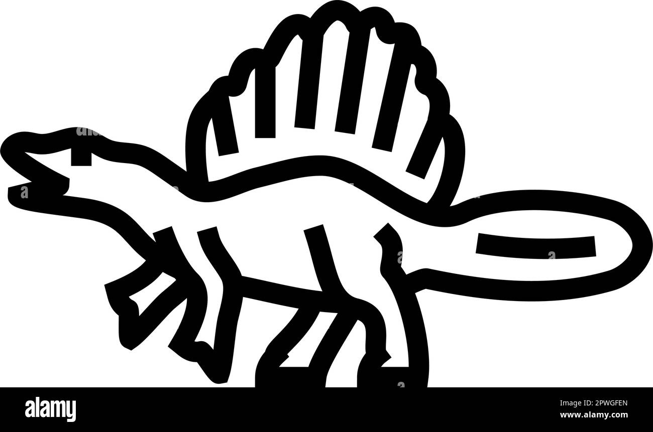 spinosaurus Dinosaurier Tierlinien-Symbol Vektordarstellung Stock Vektor