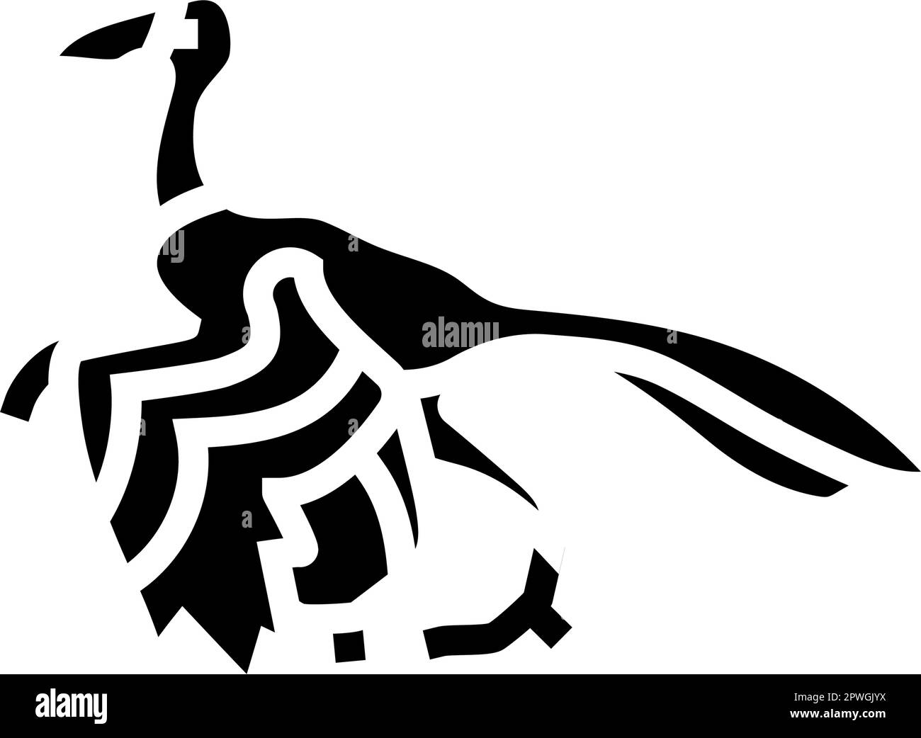 archaeopteryx Dinosaurier Tier Glyphe Symbol Vektordarstellung Stock Vektor