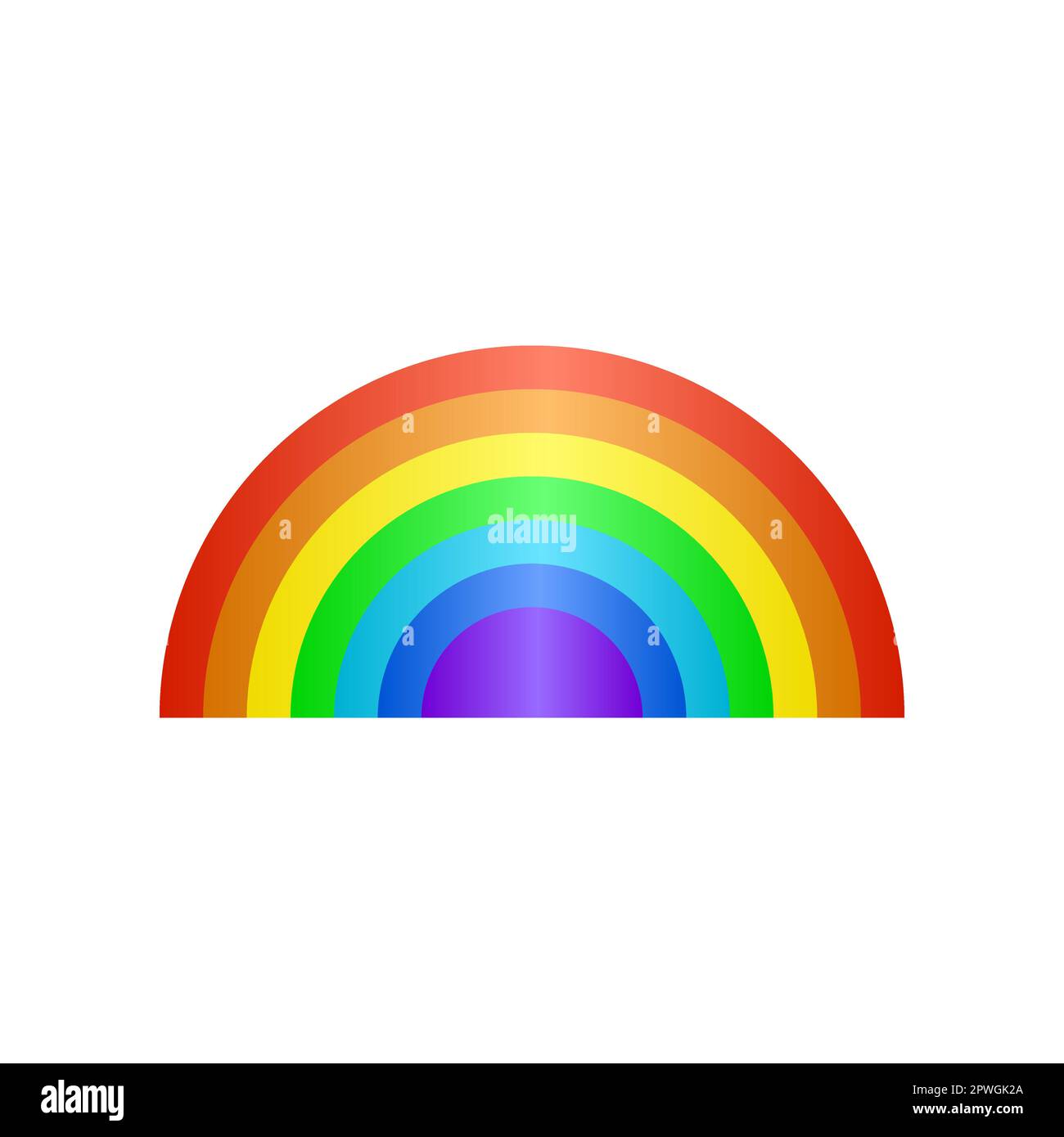 Süßer halbkreisförmiger Regenbogenaufkleber Stock Vektor
