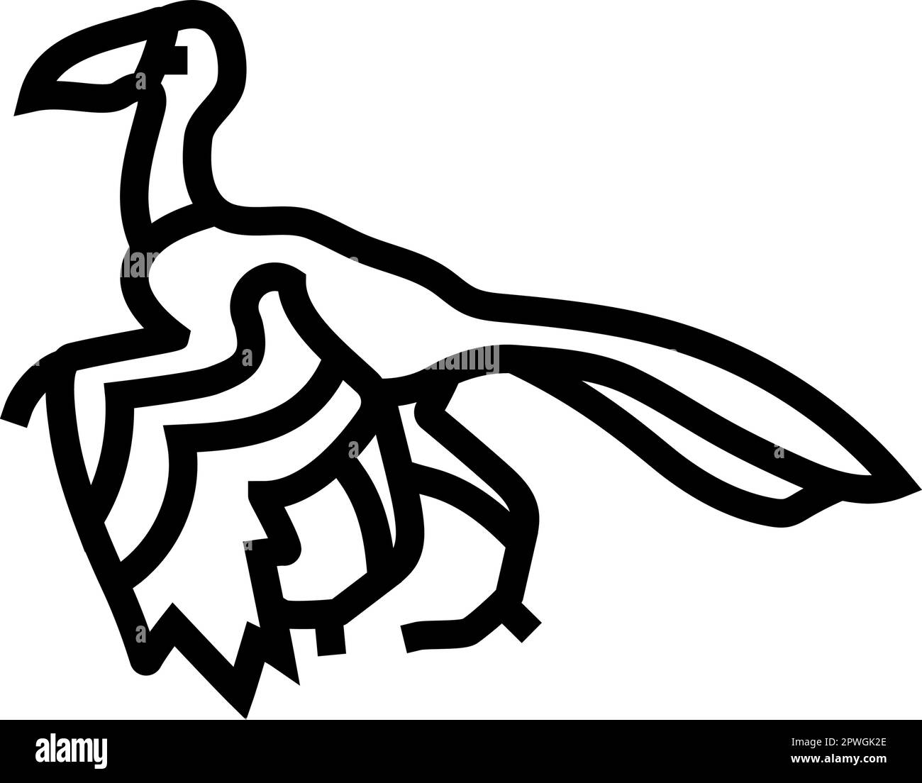 archaeopteryx Dinosaurier Tierlinien-Symbol Vektordarstellung Stock Vektor