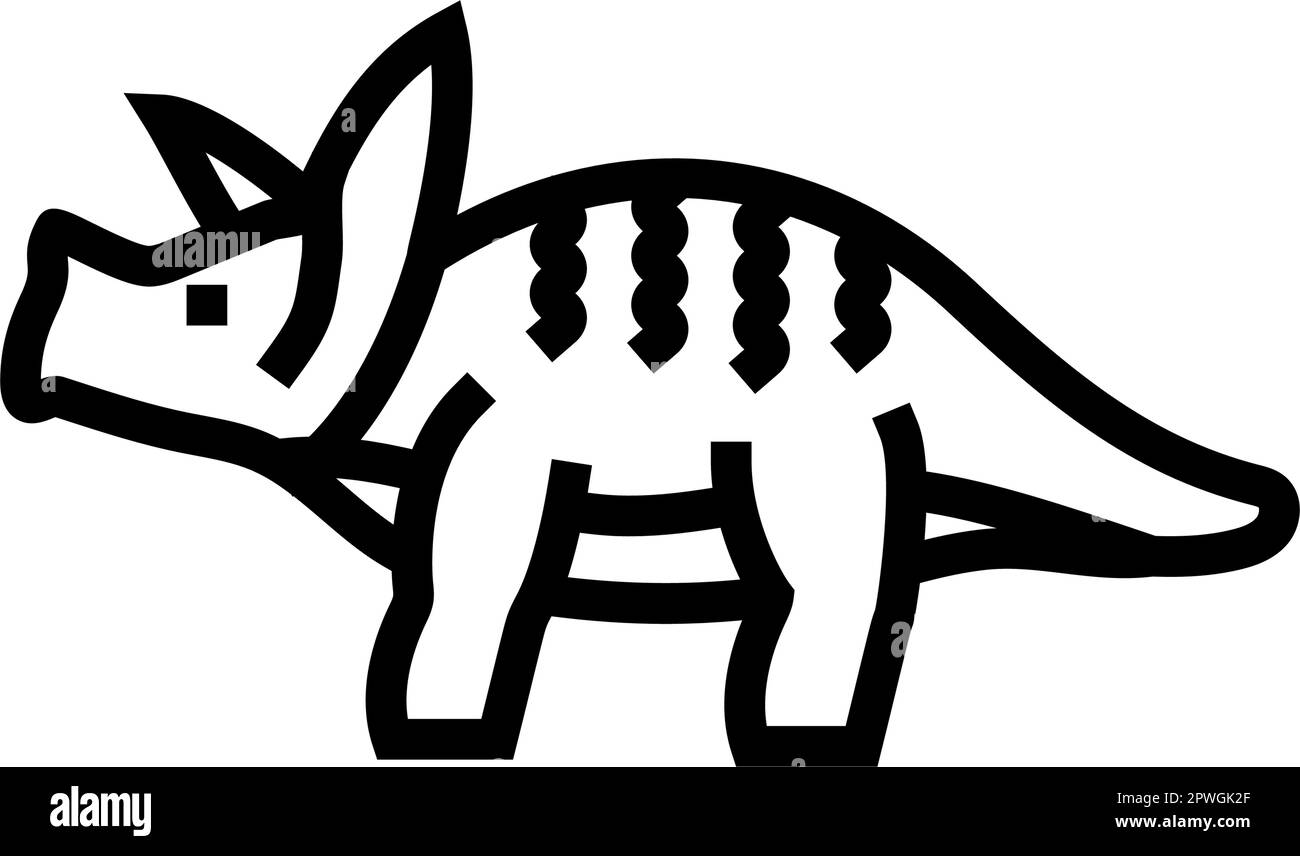 triceratops Dinosaurier-Tierlinien-Symbol Vektordarstellung Stock Vektor triceratops Dinosaurier-Tierlinien-Symbol Vektordarstellung Stock Vektor