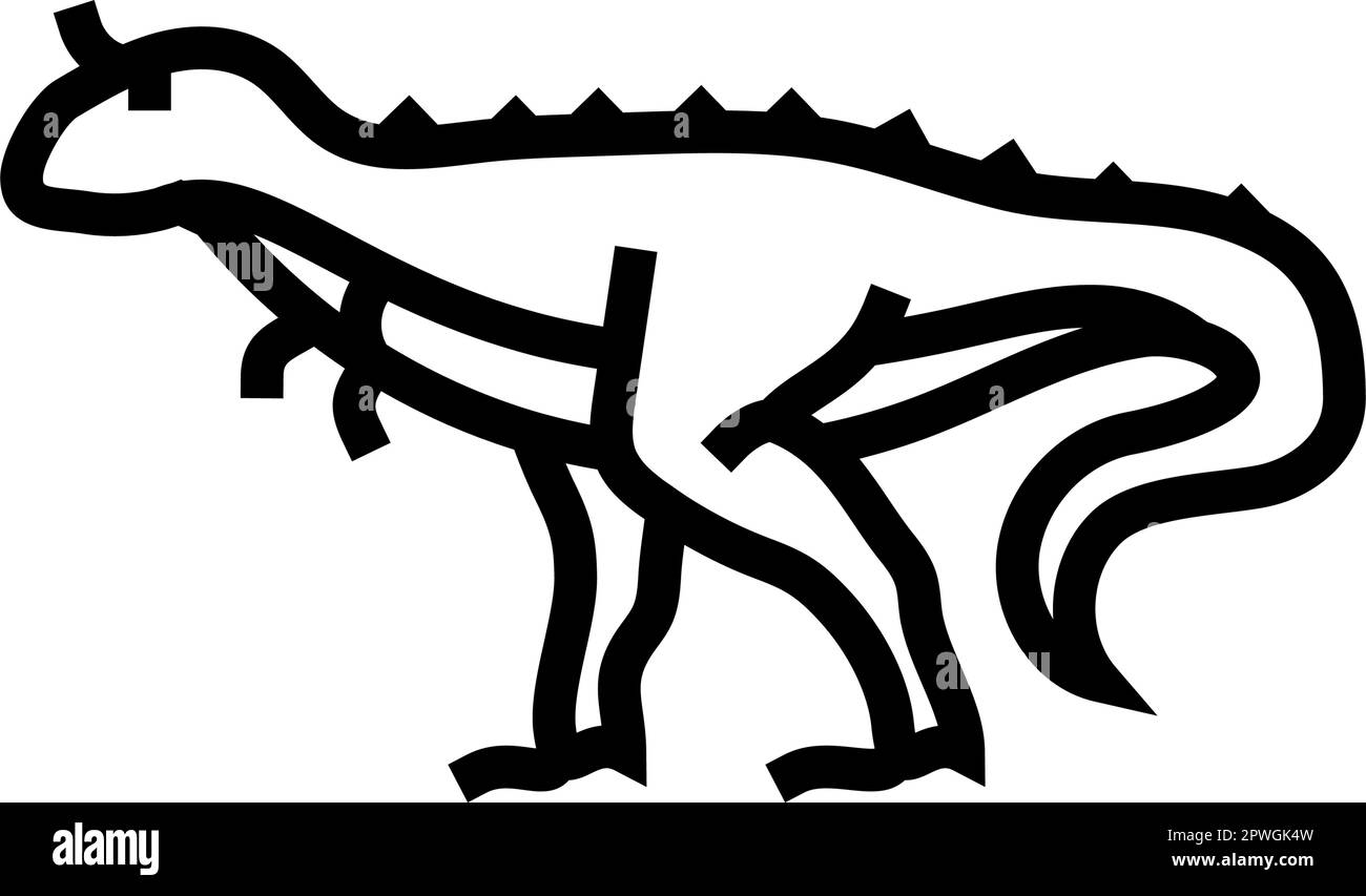 carnotaurus dinosaurier Tierlinien-Symbol-Vektordarstellung Stock Vektor
