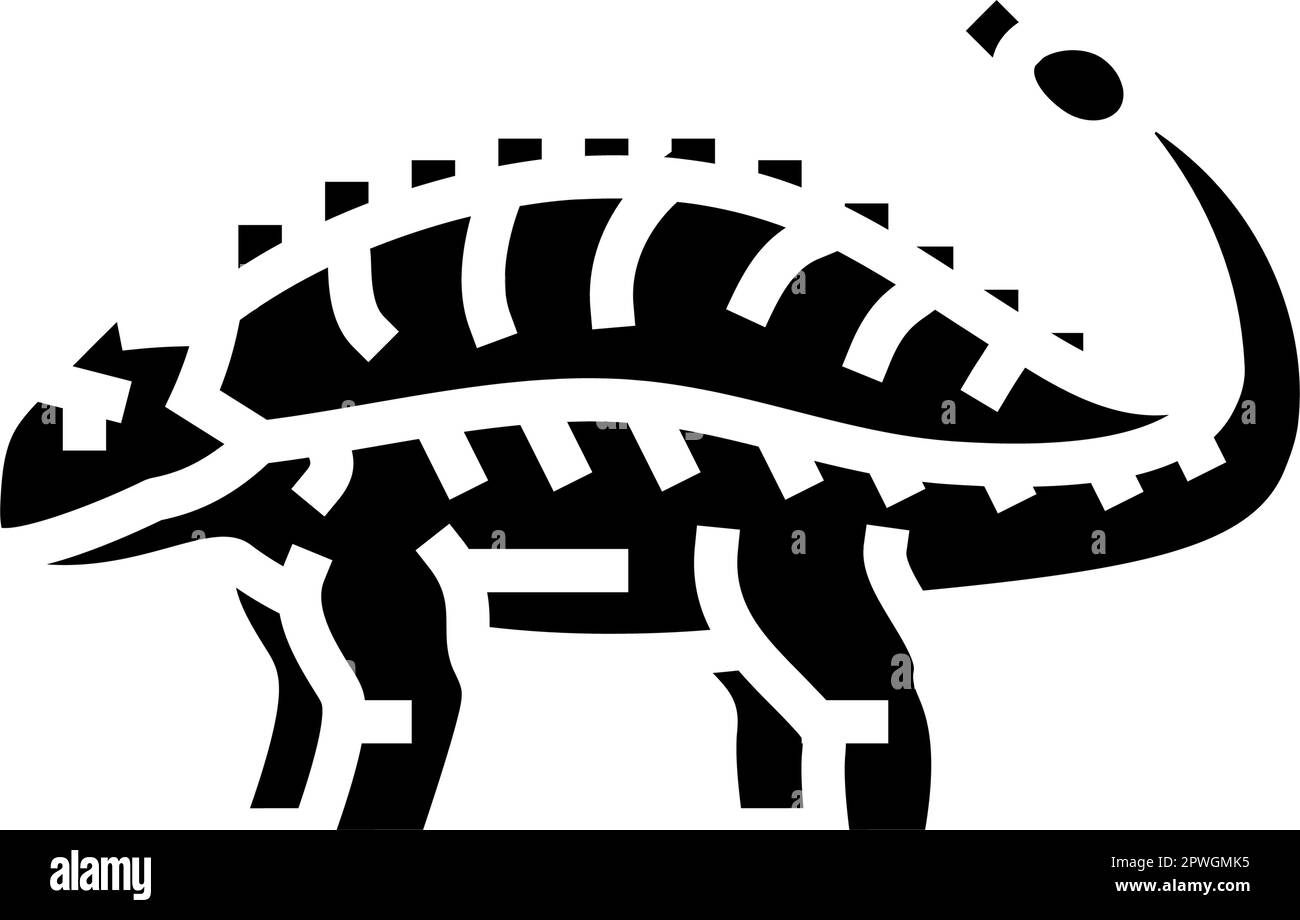 vektordarstellung des ankylosaurus dinosaurier-Tierglyphe-Symbols Stock Vektor