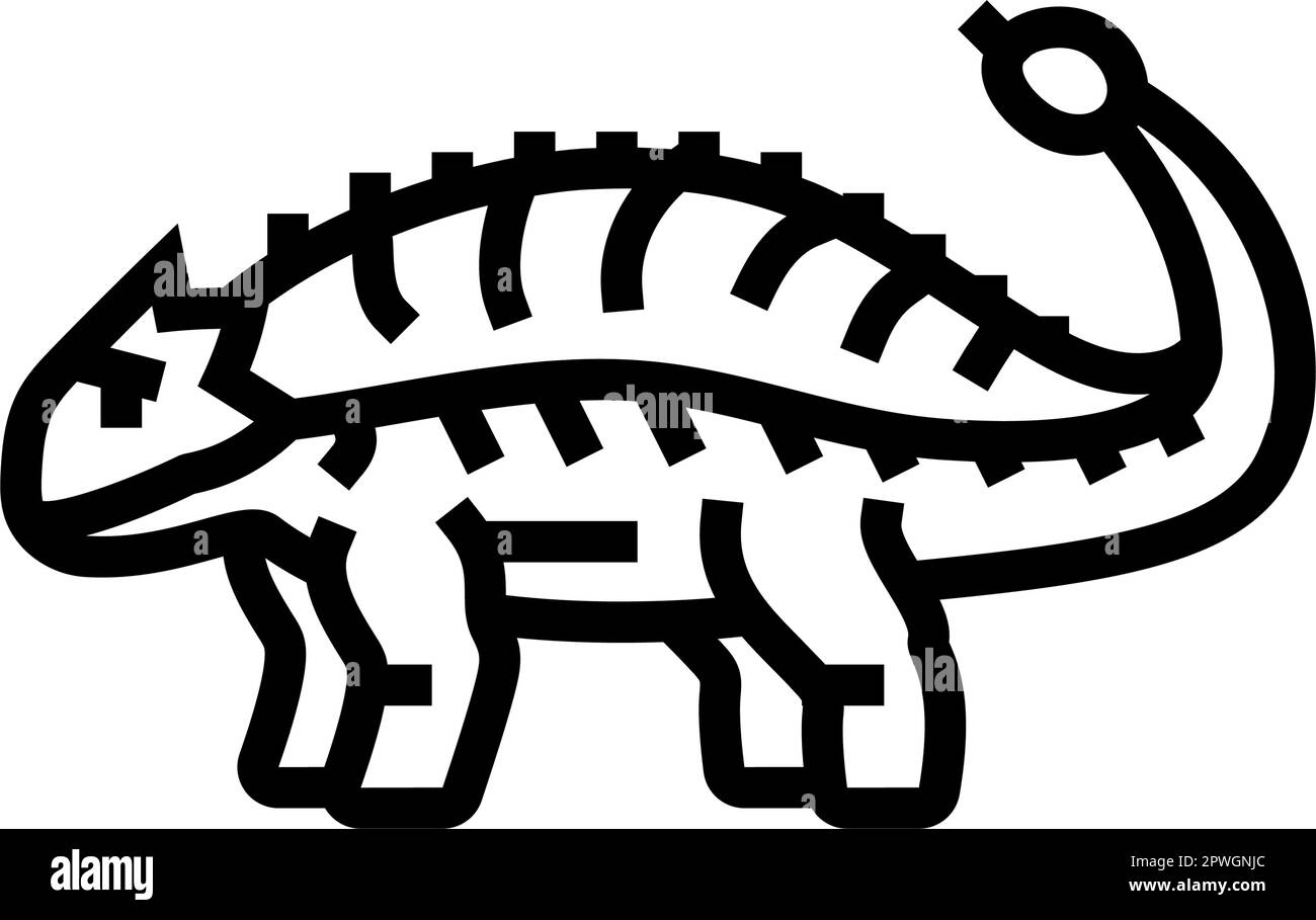 vektordarstellung des ankylosaurus dinosaurier-Tierliniensymbols Stock Vektor
