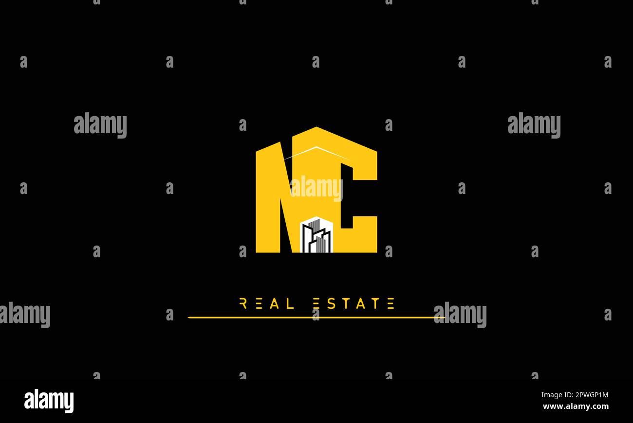 Real Estate Briefen Modern Creative Logo NC , CN Stock Vektor