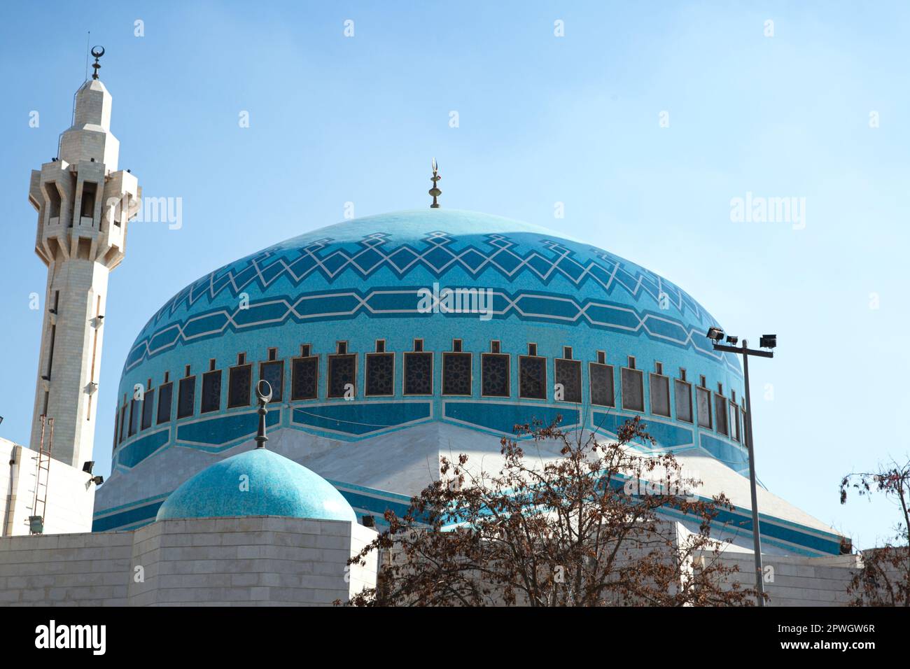 König Abdullah Moschee in Amman, Jordanien. Blaue Moschee. Stockfoto