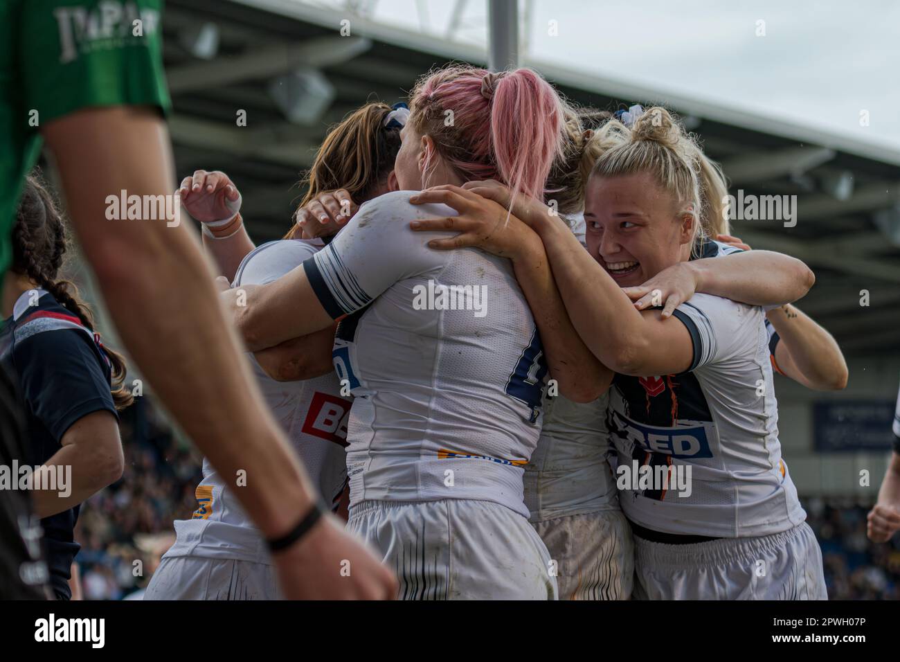 Halliwell Jones Stadium, Warrington, England. 29. April 2023 England gegen Frankreich, Frauen-Rugby-Liga, Mid-Season International. Kredit: Mark Percy Stockfoto