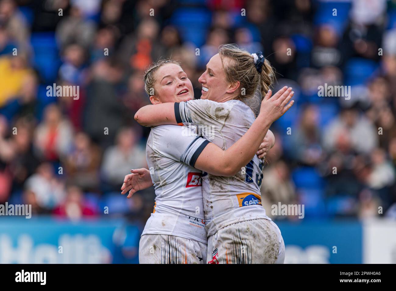 Halliwell Jones Stadium, Warrington, England. 29. April 2023 England gegen Frankreich, Frauen-Rugby-Liga, Mid-Season International. Kredit: Mark Percy Stockfoto