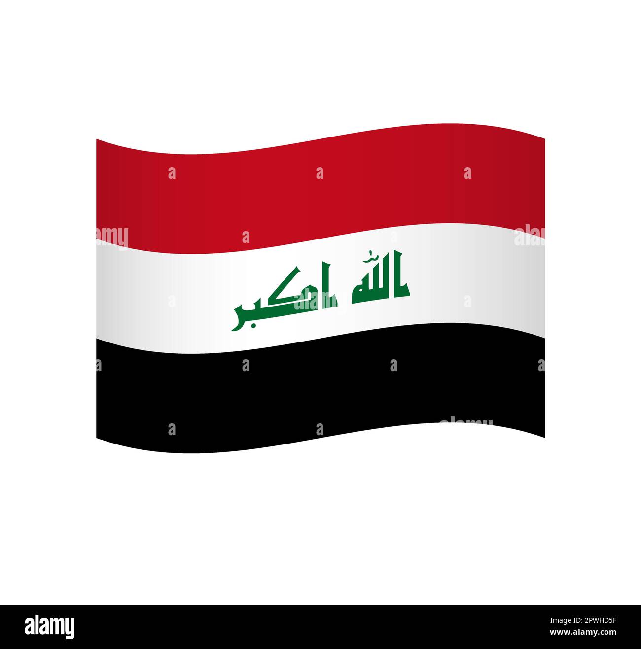 Vektor-irakische Flagge Button. Irak-Flagge in Glas-Knopf-Stil mit