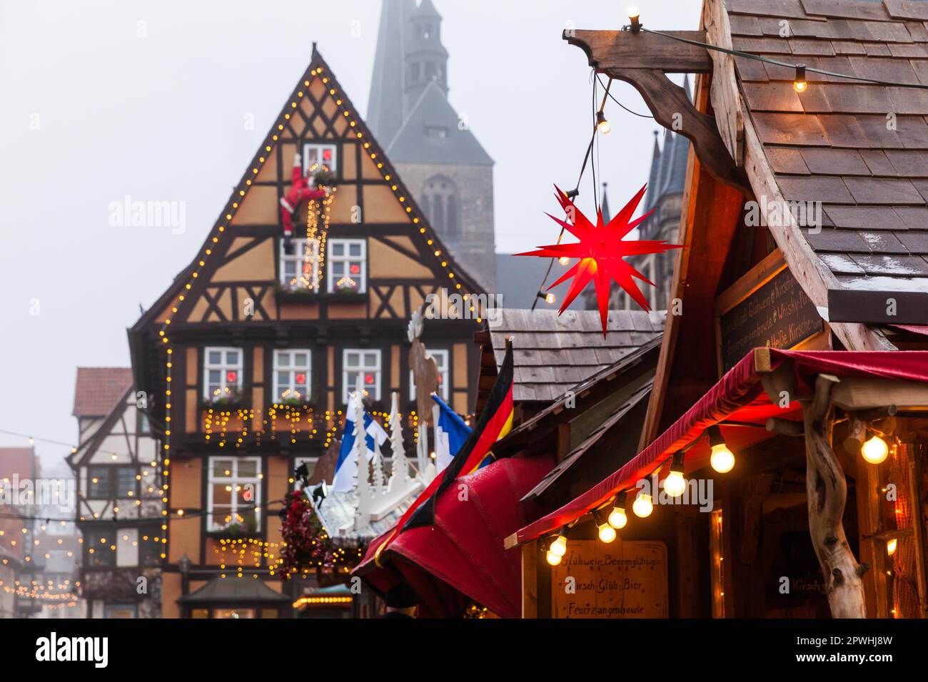 Weihnachtsmarkt Quedlinburg Adventsstadt Stockfoto