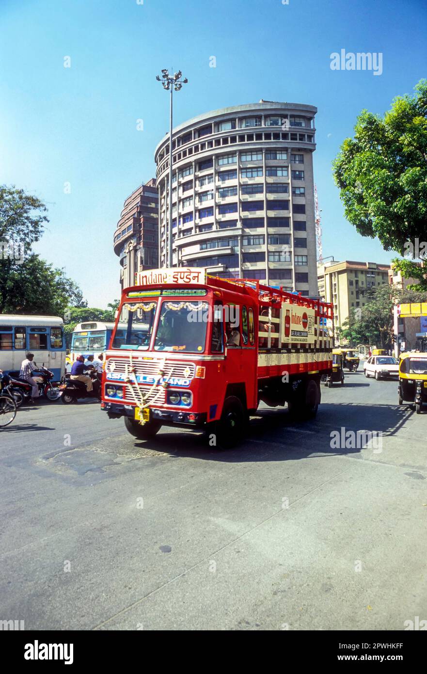 Ein Lkw sieht aus wie ein Gebäude in Bengaluru Bangalore, Karnataka, Südindien, Indien, Asien Stockfoto