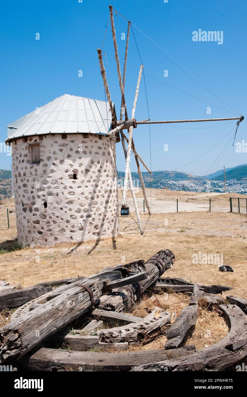 Windmühle, Bodrum, Mugla, Türkei Stockfoto