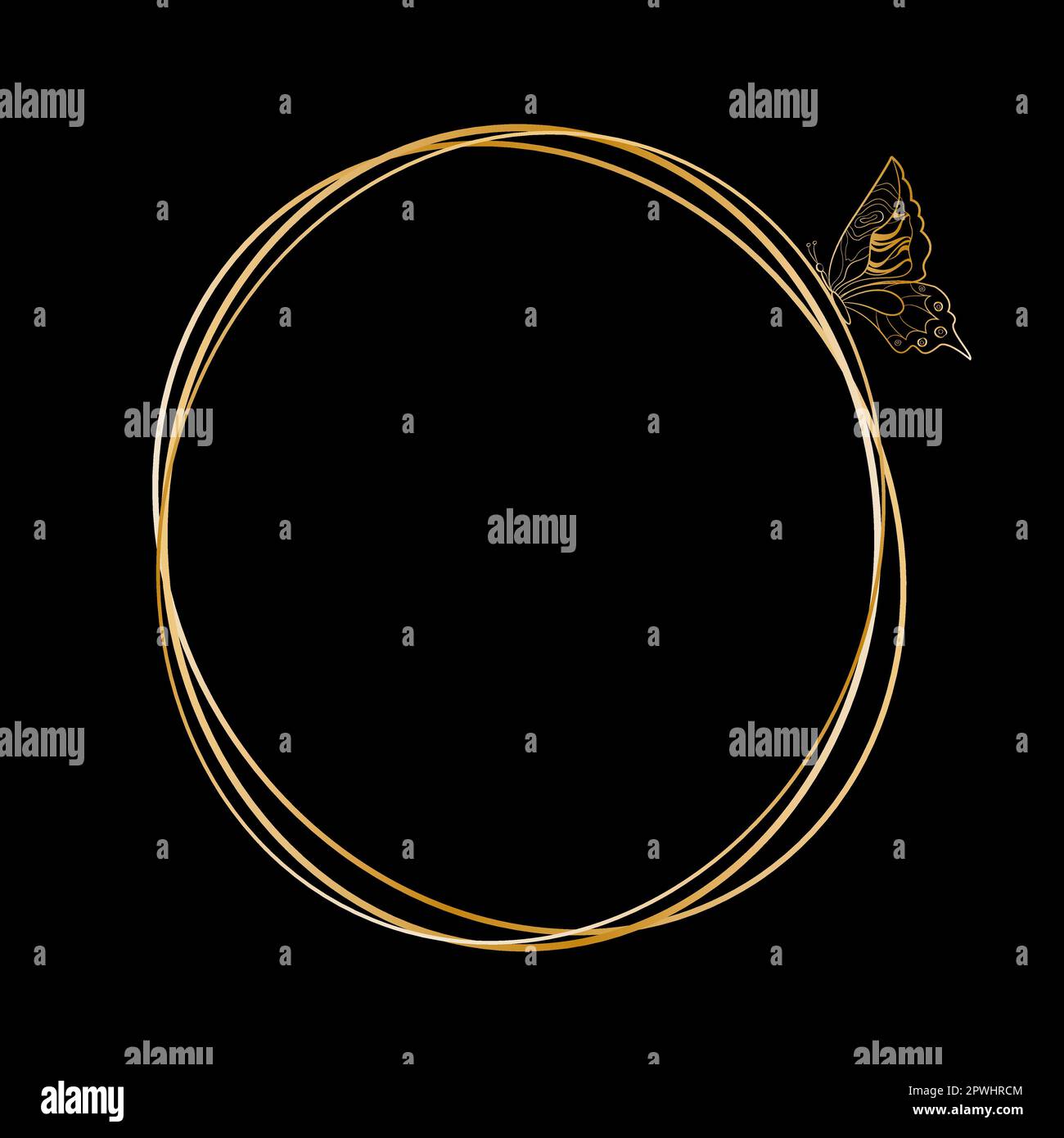 Goldene Rahmenlinie, geometrische Form des Vektor-Designelements Stock Vektor