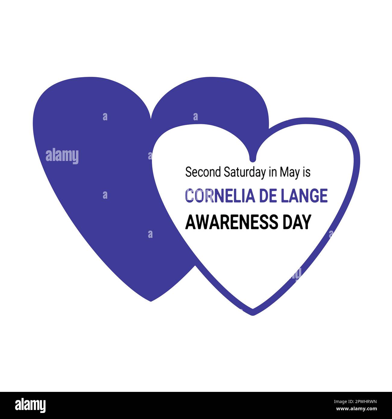 Illustration zum Thema „Cornelia De lange (CDLS) Awareness Day“, der jedes Jahr am zweiten Samstag im Monat Mai stattfindet. Geeignet für Grußkarten, Stock Vektor Illustration zum Thema „Cornelia De lange (CDLS) Awareness Day“, der jedes Jahr am zweiten Samstag im Monat Mai stattfindet. Geeignet für Grußkarten, Stock Vektor