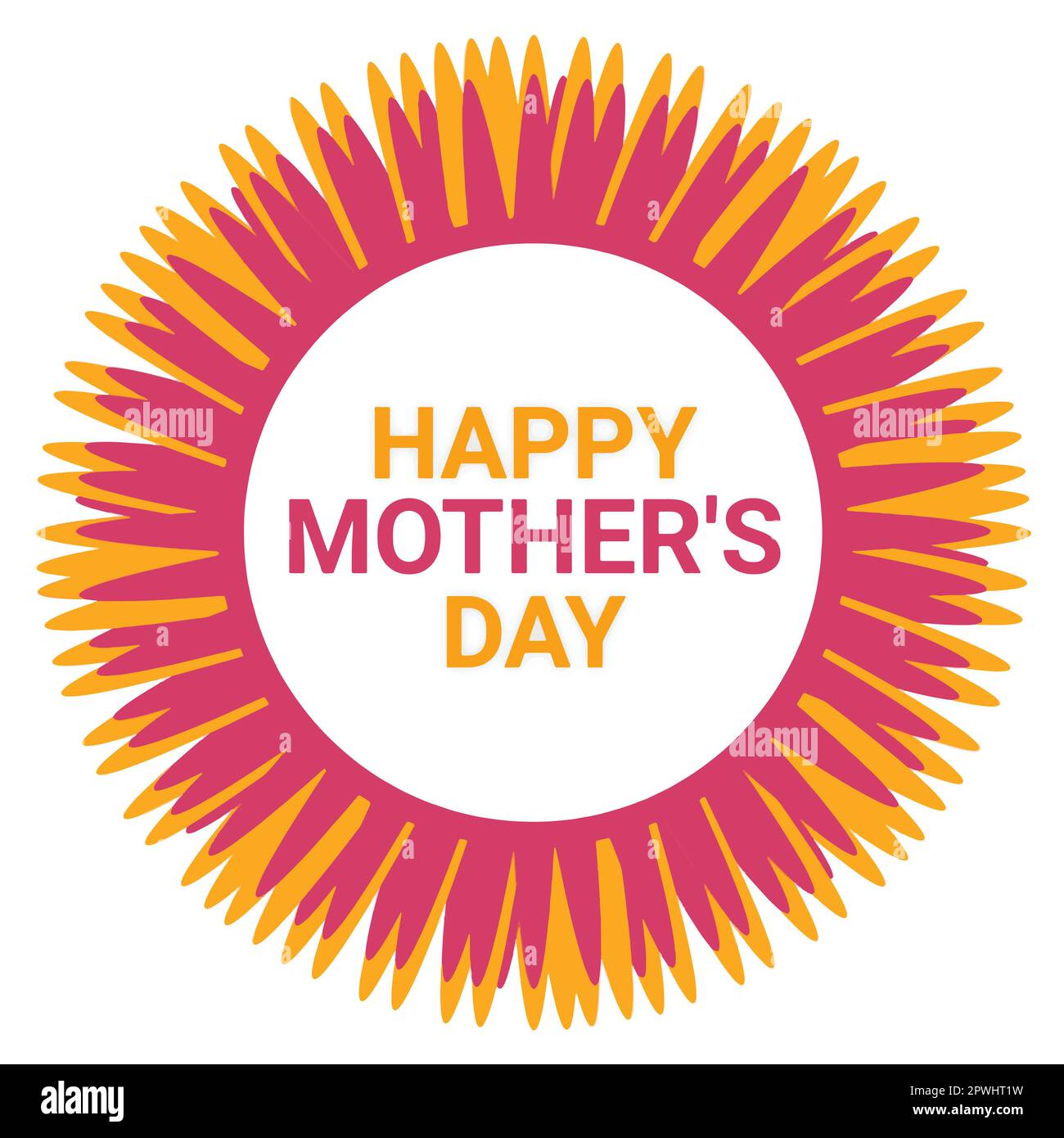 Karte „Happy Mother's Day“ auf weißem Hintergrund. Vektordarstellung. Stock Vektor