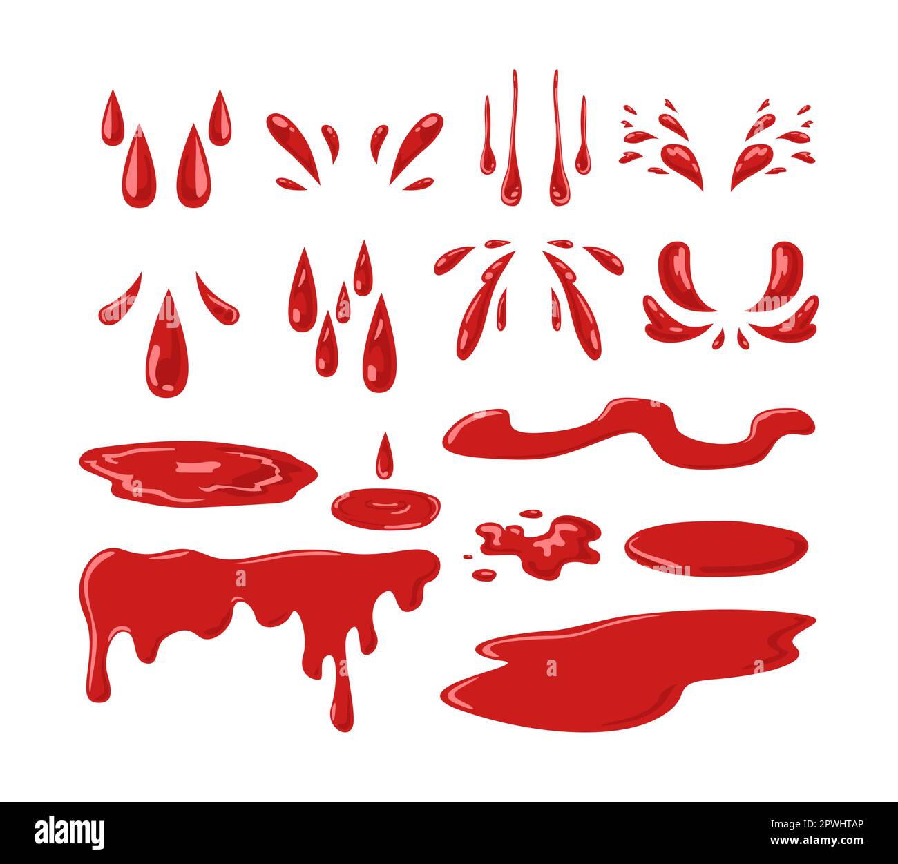 Tropfen Blut, Wein oder Farbvektor-Illustrationen Stock Vektor