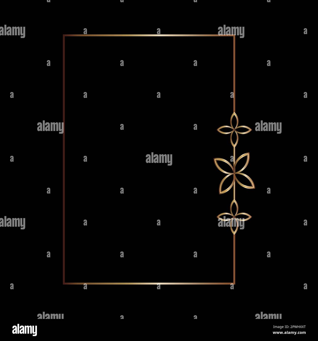 Goldene Rahmenlinien, geometrische Form des Vektor-Designelements Stock Vektor