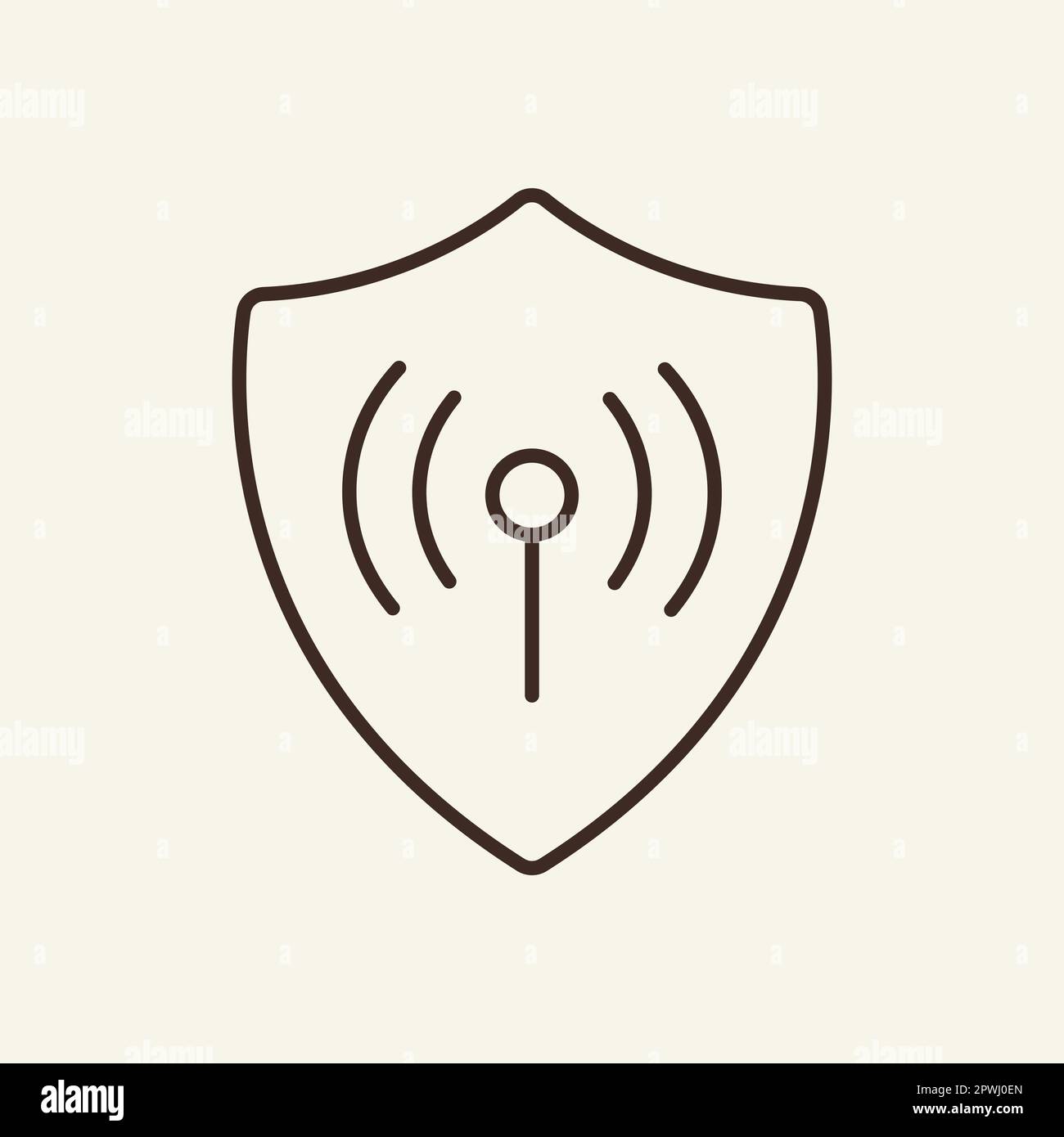 Symbol für Sicherheits-WLAN-Abschirmung Stock Vektor