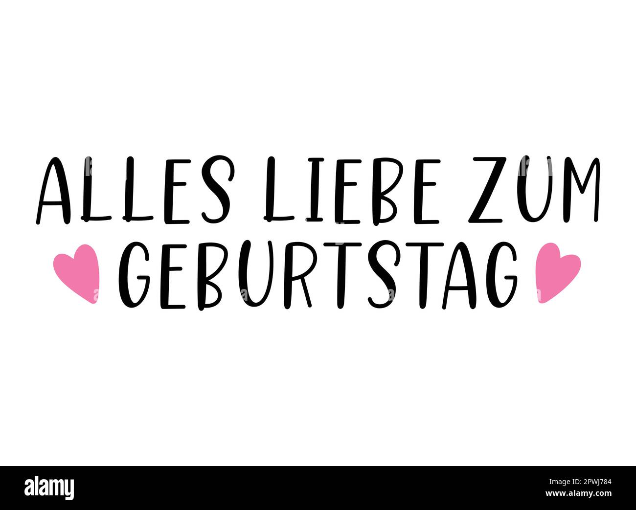 Deutsches Zitat Alles gute zum Geburtstag. Übersetzt Happy Birthday