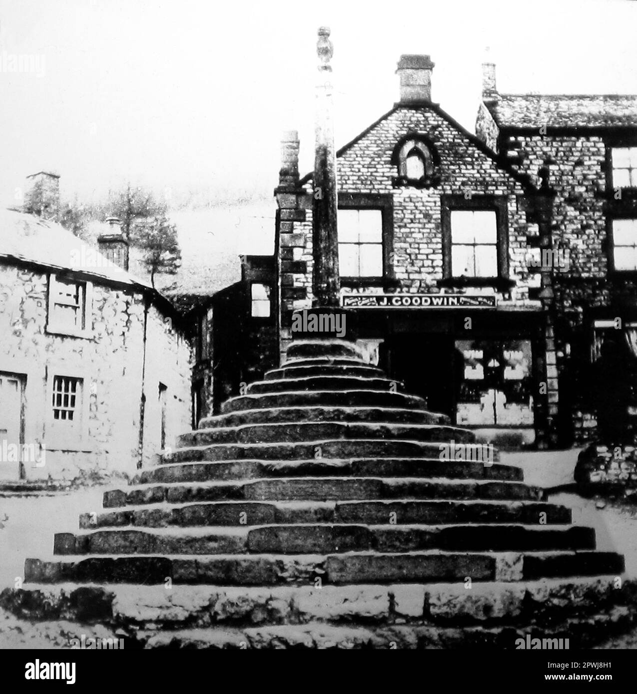 Bonsall Cross, Anfang 1900er Stockfoto